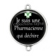 Connecteur Cabochon Argent - je suis une pharmacienne qui déchire