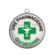 Pendentif Cabochon Argent - une pharmacienne qui déchire