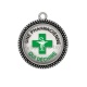 Pendentif Cabochon Argent - une pharmacienne qui déchire