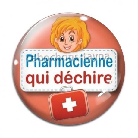 Cabochon Verre - pharmacienne qui déchire