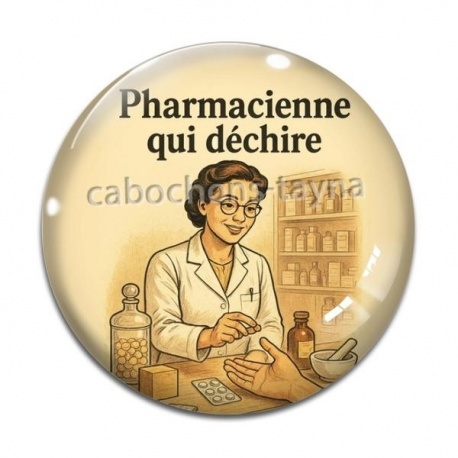 Cabochon Verre - pharmacienne qui déchire