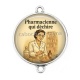 Connecteur Cabochon Argent - pharmacienne qui déchire