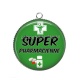 Pendentif Cabochon Argent - super pharmacienne