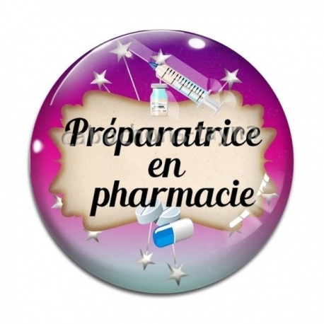 Cabochon Verre - préparatrice en pharmacie