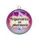 Pendentif Cabochon Argent - préparatrice en pharmacie