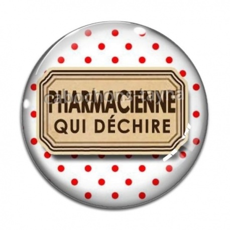 Cabochon Verre - pharmacienne qui déchire