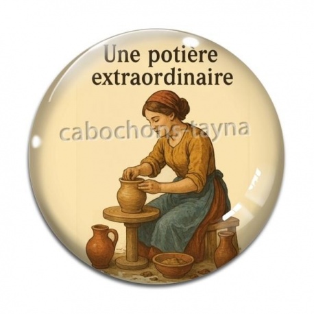Cabochon Verre -  une potière extraordinaire