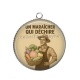 Pendentif Cabochon Argent - un maraîcher qui déchire