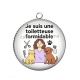 Pendentif Cabochon Argent - je suis une toiletteuse formidable