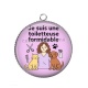 Pendentif Cabochon Argent - je suis une toiletteuse formidable
