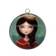 Pendentif Cabochon Argent - petite fille