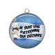 Pendentif Cabochon Argent - je suis une patronne qui déchire