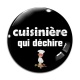 Cabochon Verre - cuisinière qui déchire