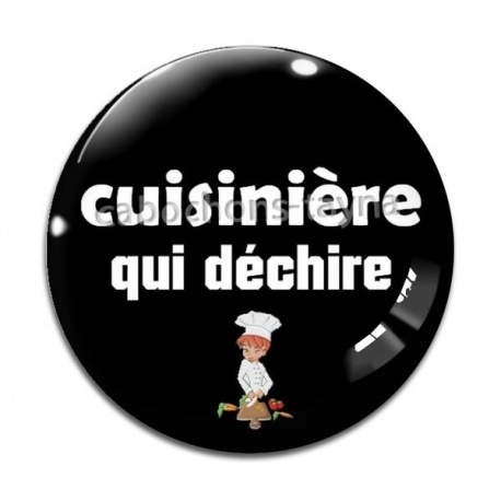 Cabochon Verre - cuisinière qui déchire