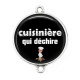 Connecteur Cabochon Argent - cuisinière qui déchire