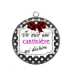 Pendentif Cabochon Argent - je suis une cantinière qui déchire