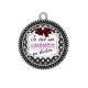 Pendentif Cabochon Argent - je suis une cantinière qui déchire