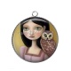 Pendentif Cabochon Argent - petite fille