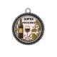 Pendentif Cabochon Argent - super viticultrice