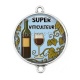 Connecteur Cabochon Argent -  super viticulteur