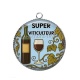 Pendentif Cabochon Argent -  super viticulteur