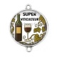 Connecteur Cabochon Argent -  super viticulteur