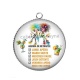 Pendentif Cabochon Argent - agenda de retraitée