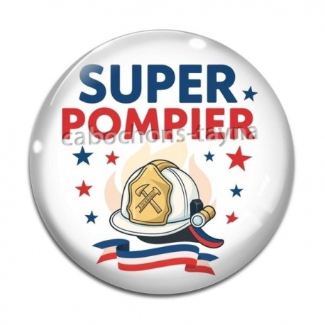Cabochon Verre - super pompier