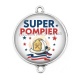 Connecteur Cabochon Argent - super pompier