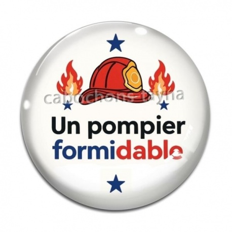 Cabochon Verre - un pompier formidable