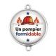 Connecteur Cabochon Argent - un pompier formidable