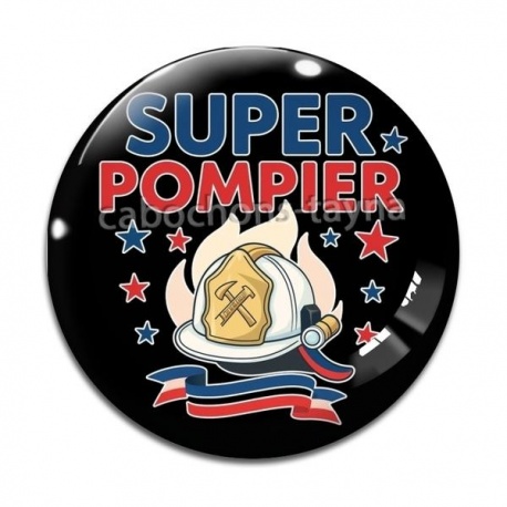 Cabochon Verre - super pompier