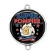 Connecteur Cabochon Argent - super pompier