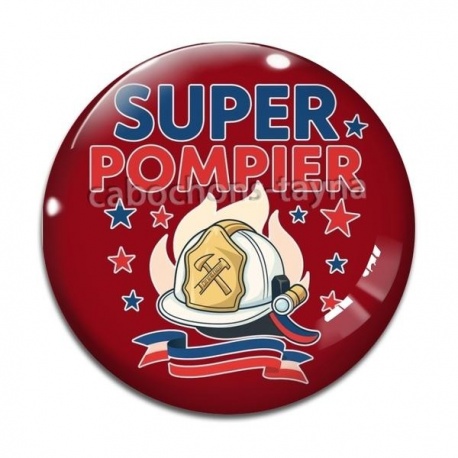 Cabochon Verre - super pompier