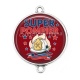 Connecteur Cabochon Argent - super pompier