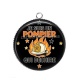 Pendentif Cabochon Argent - je suis un pompier qui déchire