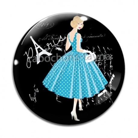 Cabochon Verre - femme de paris