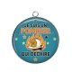 Pendentif Cabochon Argent - je suis un pompier qui déchire