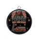Pendentif Cabochon Argent -  je suis un pompier qui déchire