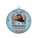 Pendentif Cabochon Argent - mon papa est un formidable pompier