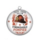 Pendentif Cabochon Argent - mon papa est un formidable pompier