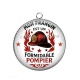 Pendentif Cabochon Argent - mon frangin est un formidable pompier