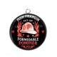 Pendentif Cabochon Argent - mon frangin est un formidable pompier