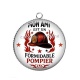 Pendentif Cabochon Argent - mon ami est un formidable pompier