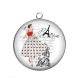 Pendentif Cabochon Argent - femme de paris