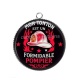 Pendentif Cabochon Argent - mon tonton est un formidable pompier