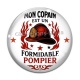 Cabochon Verre - mon copain est un formidable pompier
