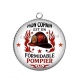Pendentif Cabochon Argent - mon copain est un formidable pompier