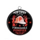 Pendentif Cabochon Argent - mon copain est un formidable pompier