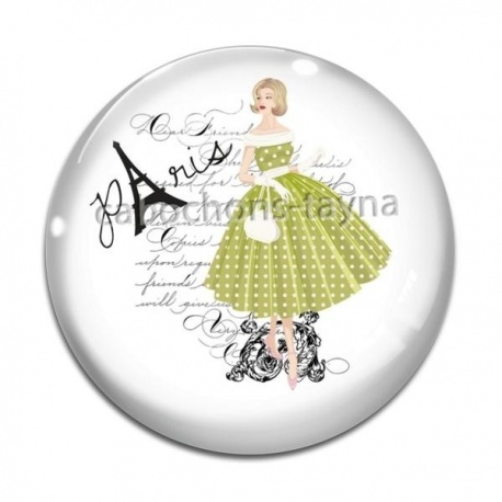 Cabochon Verre - femme de paris